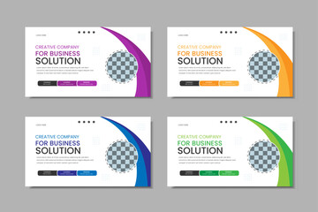 Abstract banner design web template Set, Horizontal header web banner