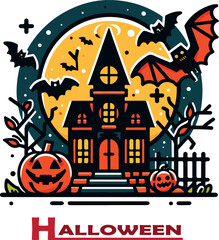 Halloween logo icon vector  white background .
