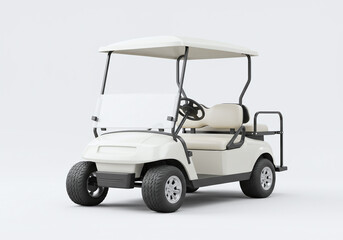 White Golf Cart Mockup Leisure Sports Vehicle