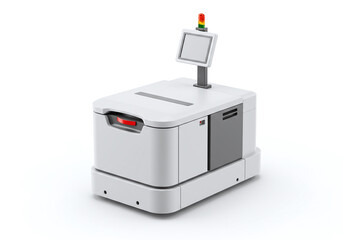 White Autonomous Mobile Robot AMR Mockup for Smart Logistics