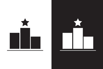 Leaderboard icon black silhouette for web, and mobile app