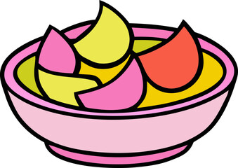 Abstract Pink and Yellow Shapes