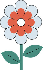 Red and White Simple Flower