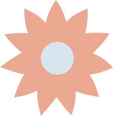 Abstract Peach Star Flower