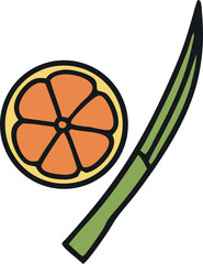 Orange Slice and Scallion