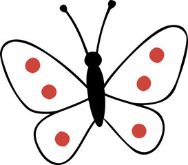 Butterfly with Red Polka Dots