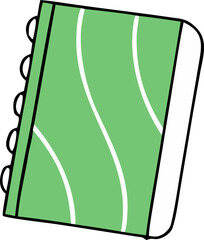 Spiral Notebook with Green Waves