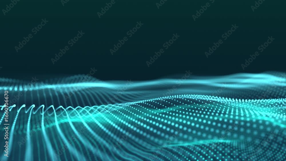 Wall mural this image showcases an abstract 3d wave pattern in shades of teal and turquoise, perfect for tech c