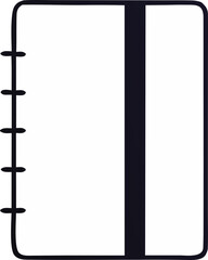 Blank Lined Notebook with Black Stripe