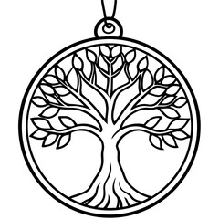 Simple Tree of Life Pendant Illustration