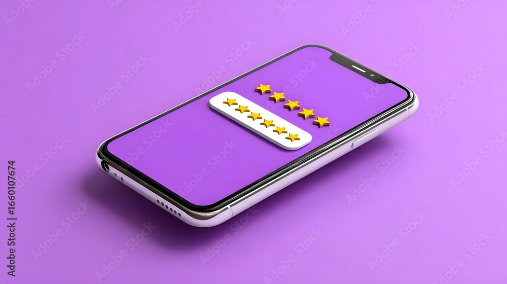 Poster smartphone screen displaying a rating with stars