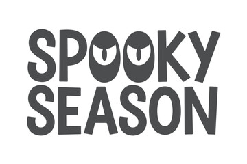 Spooky season graphic design featuring eerie eyes and text