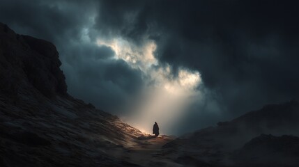 雲間から差し込む光