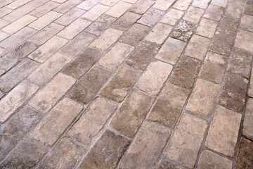 Sol pavé dalle et dallage ancien patiné