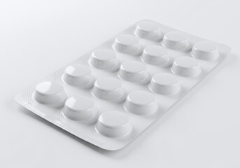 White Blister Pack Pills Mockup - Pharmaceutical Medication