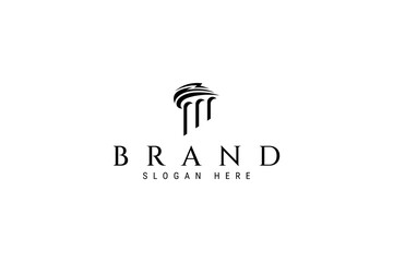 Vector logo on which an abstract image of a Greek column.