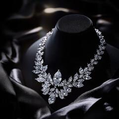 Fototapeta premium An exquisite diamond necklace showcased