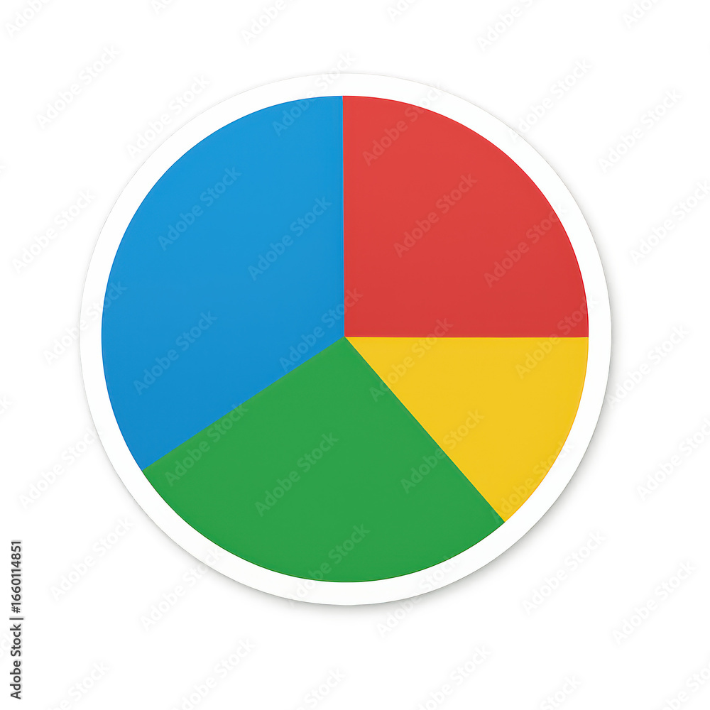 Poster colorful pie chart represents business graph with data analysis and clear report for effective visua