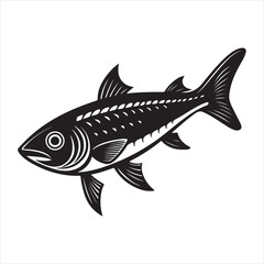 A Sleek Portrait of a Fresh Mackerel, a Healthy and Oily Fish with Distinctive Silvery-Blue Stripes, a Popular Choice for Delicious Seafood Meals