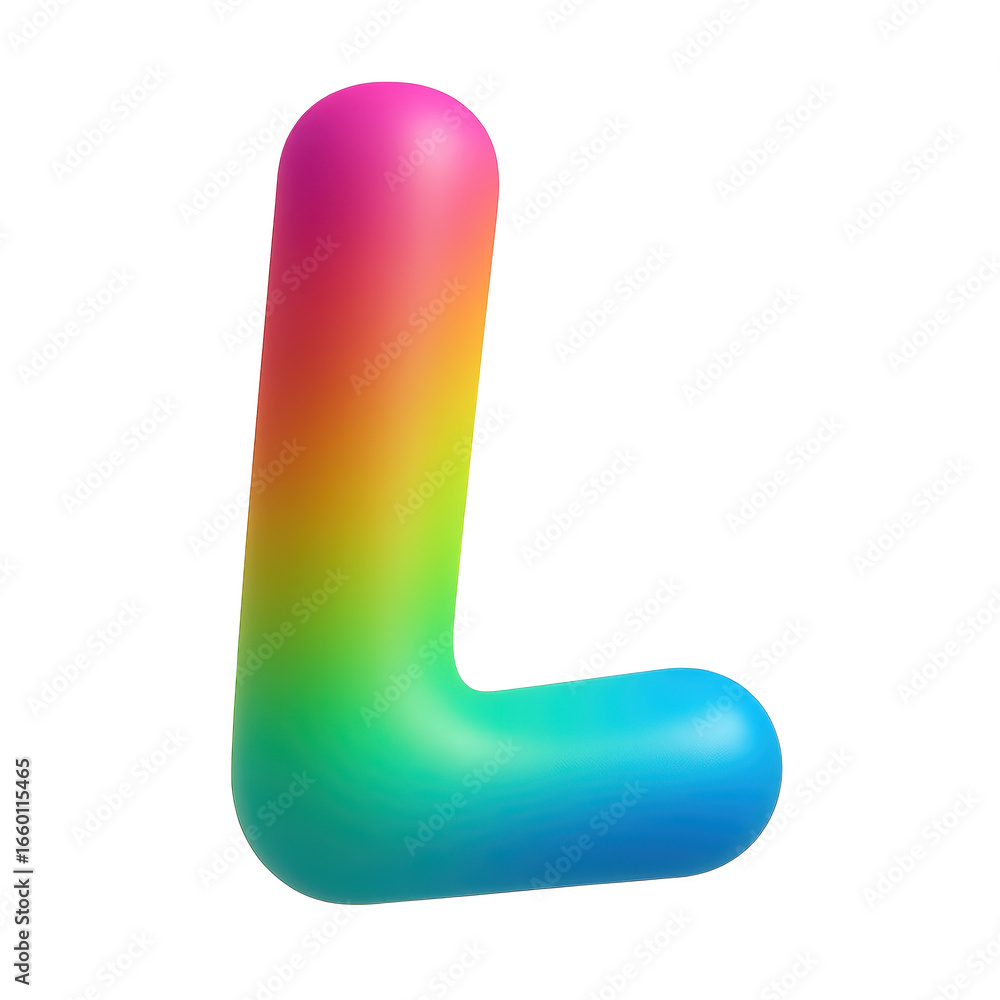 Poster l vibrant letter with colorful gradient showcases artistic design typography style and smooth shape 