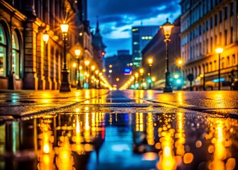 Obraz premium Night Photography: City Lights, Patient Capture, Detailed Scene