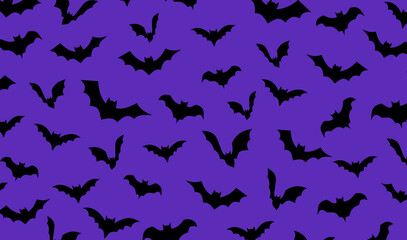 Bat silhouette seamless pattern. Suitable for printing on textiles and other seamless decorations. bats background