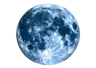 Blue glass sphere with reflection  on white background