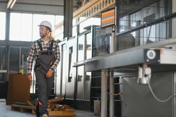 Factory worker. Man working on the production line