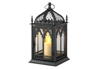 Antique lantern isolated on white