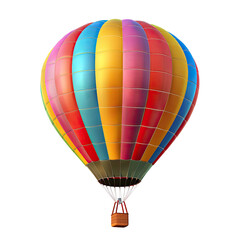 Fototapeta premium Colorful Hot Air Balloon Ascending Upwards, Floating in the Sky.