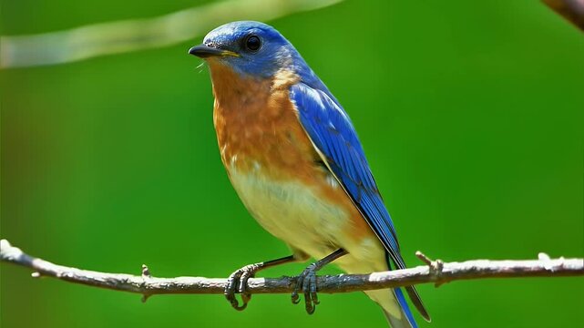 Eastern bluebird perching on branch