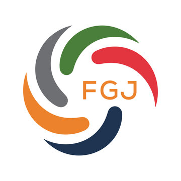 FGJ Colorful Abstract Logo &ndash; Corporate, Business, Teamwork and Community Symbol. FGJ Letter Logo.
