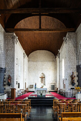 Sainghin en Mélantois, France le 15 août 2025 : Église Saint-Nicolas à Sainghin en Mélantois,...
