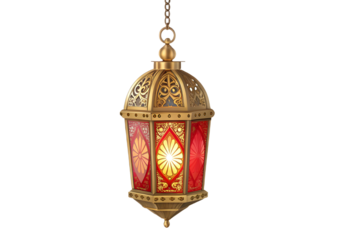 Red lantern isolated on white background