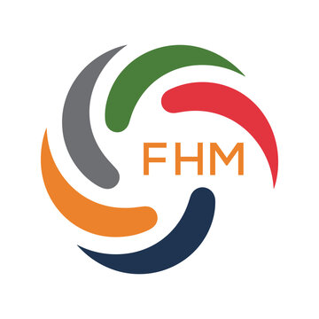 FHM Colorful Abstract Logo &ndash; Corporate, Business, Teamwork and Community Symbol. FHM Letter Logo.
