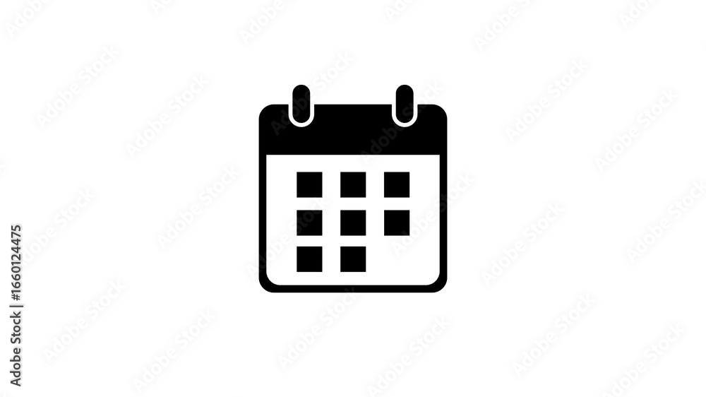 Poster daily calendar icon isolated animation . date control icon animation.monthly calender icon .