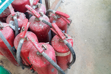 Red Fire Extinguishers in Warehouse Setting