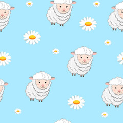 Naklejka premium seamless pattern for kids sheep