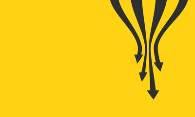 Business presentation with 3 arrows rising on color background template. Vector illustration.