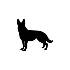 vector  isolated black silhouette of a dog