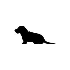 vector  isolated black silhouette of a dog