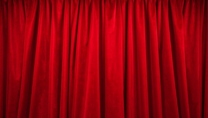 A rich, deep crimson curtain, featuring numerous folds and drapes, presents a dramatic and intense visual.