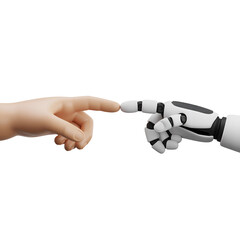 Human touch and artificial intelligence connect, bridging technology and the future of partnership