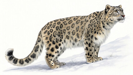 Fototapeta premium Extinct animal amur leopard on white background