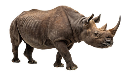 Obraz premium Extinct animal black rhino isolated on transparent background