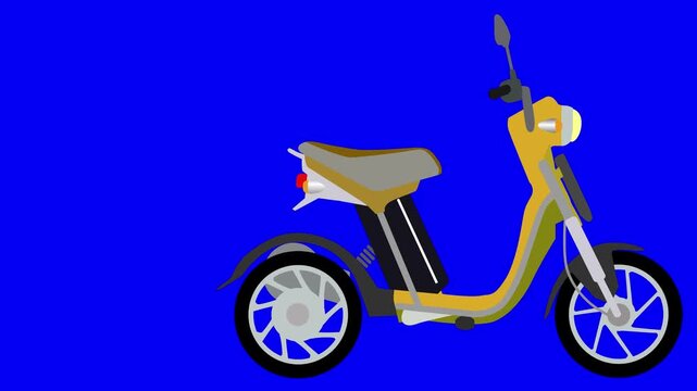 A electric bike running - yellow