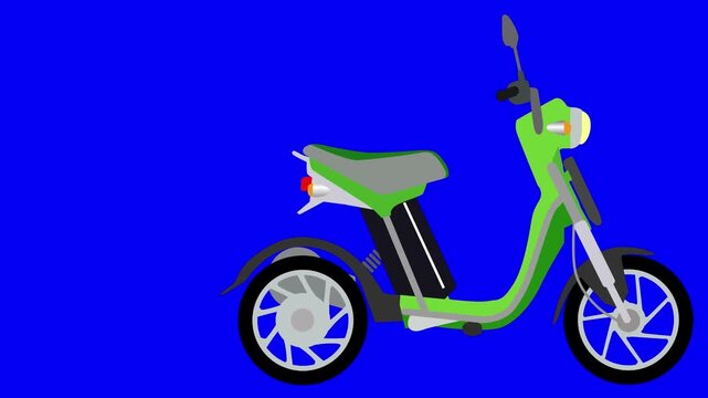 A electric bike running - green