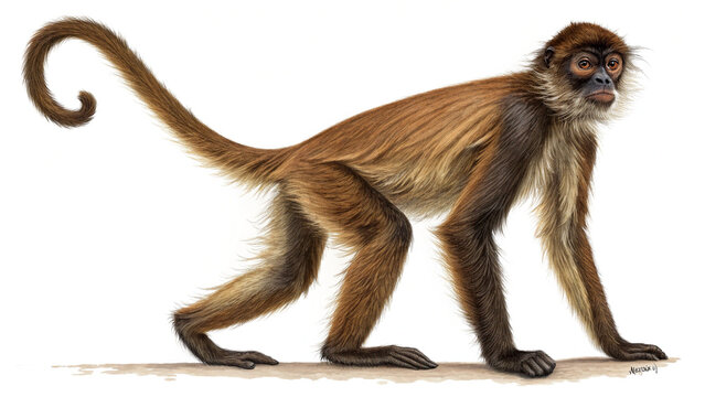 Extinct animal brown spider monkey