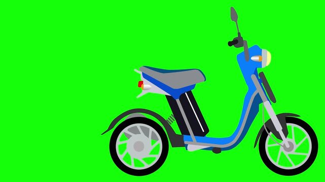 A electric bike running - blue