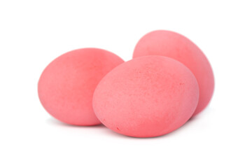Preserved egg ,pink eggs on white background